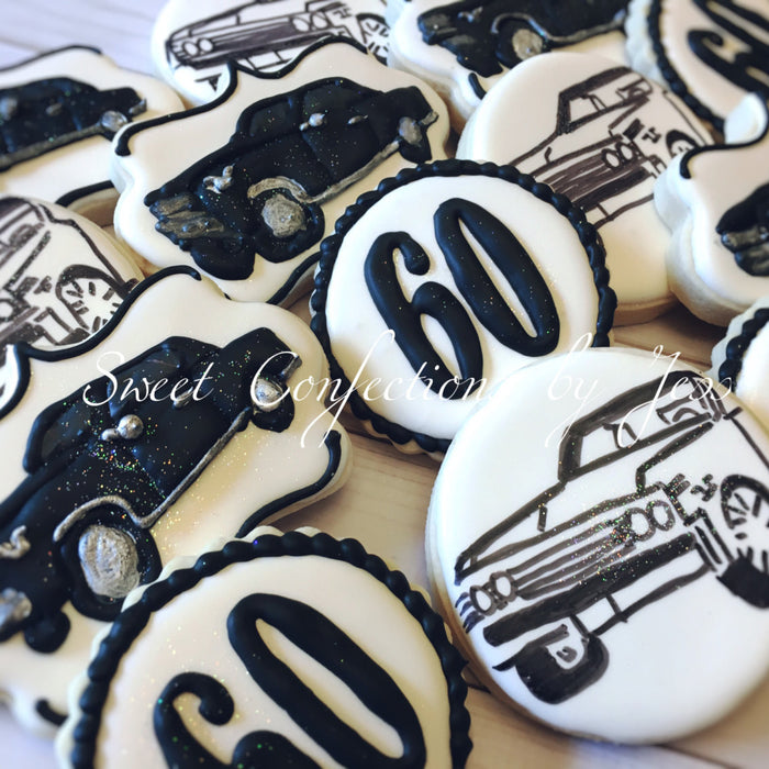 1967 Chevrolet Chevelle Birthday Party Cookies-Chevy Cookies-Classic Car Party TheIcedSugarCookie.com Sweet Confections By Jess