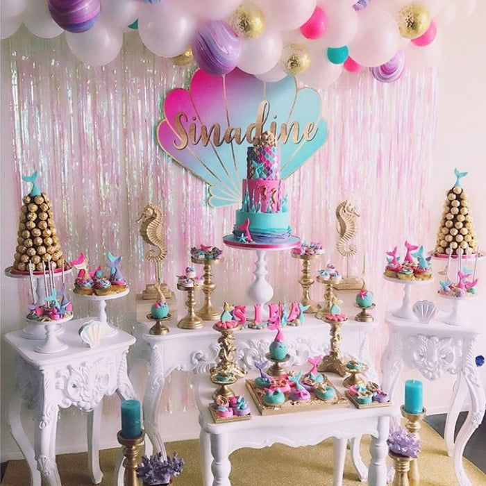 Pink, Purple & Aqua Mermaid Under The Sea Birthday Party by "Taartje van Lot" featured on TheIcedSugarCookie.com #mermaidparty #undertheseaparty #mermaidpartyideas #mermaidbirthdayparty #undertheseabirthdayparty