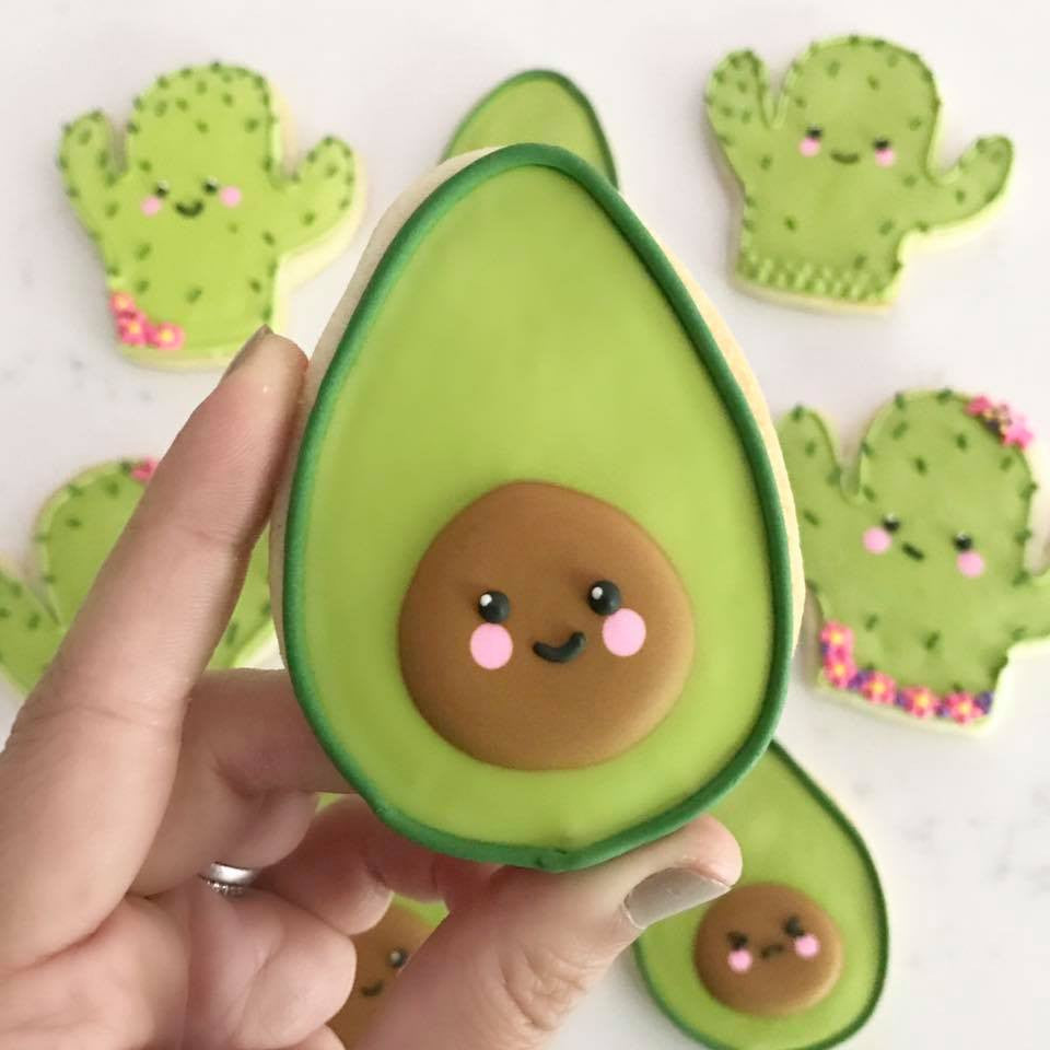 Avocado And Cactus Sugar Cookies