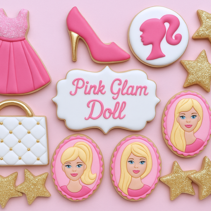 Barbie Pink Glam Doll Birthday Party Idea Iced Sugar Cookies