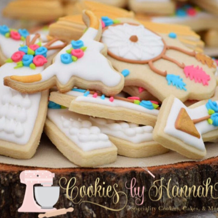 Bohemian Birthday Party Sugar Cookies TheIcedSugarCookie.com Cookies By Hannah