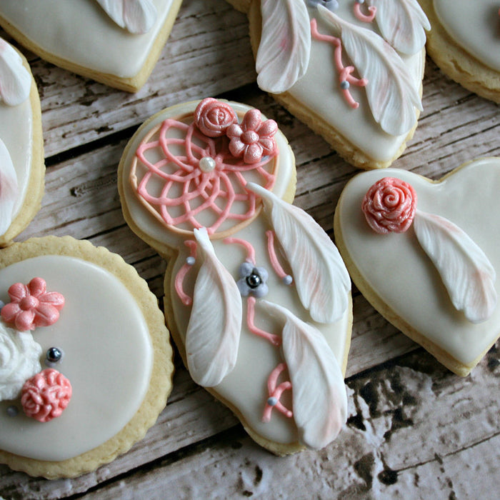 Elegant Boho Chic Birthday Party Sugar Cookies TheIcedSugarCookie.com MaMiMor Cookies