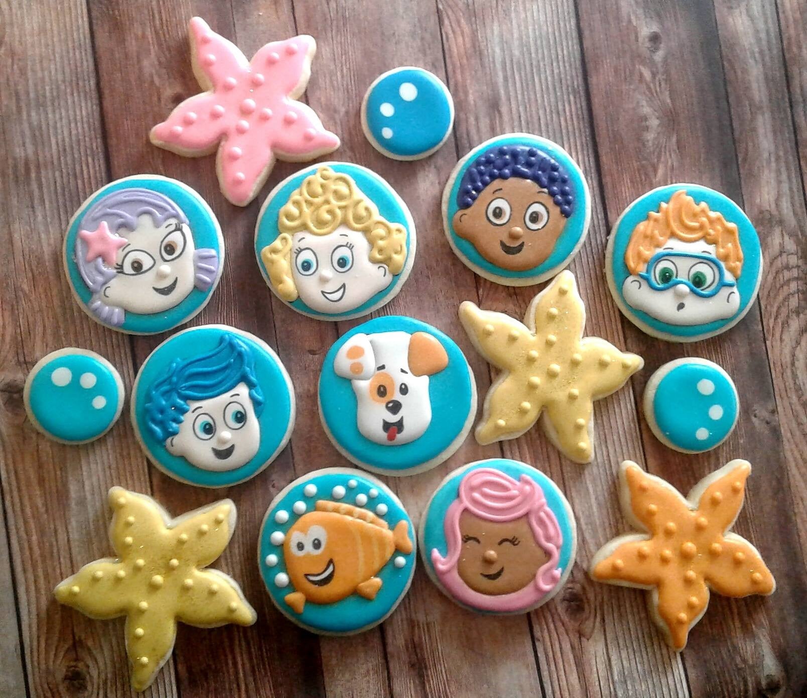 Bubble Guppies Birthday Party Sugar Cookies TheIcedSugarCookie.com Sweet Sugarlicious