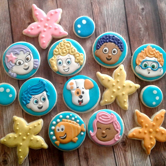 Bubble Guppies Birthday Party Sugar Cookies TheIcedSugarCookie.com Sweet Sugarlicious
