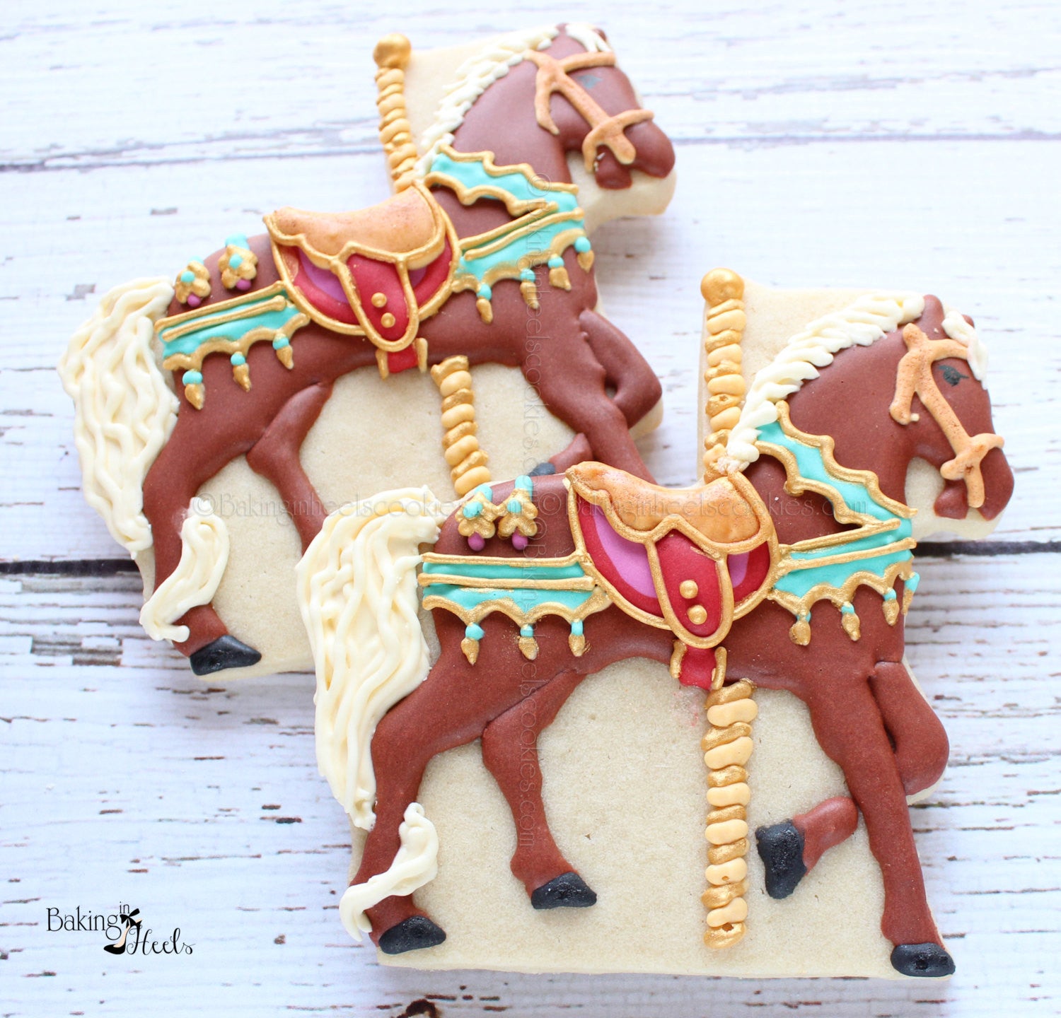 Carousel Horse Birthday Party Sugar Cookies