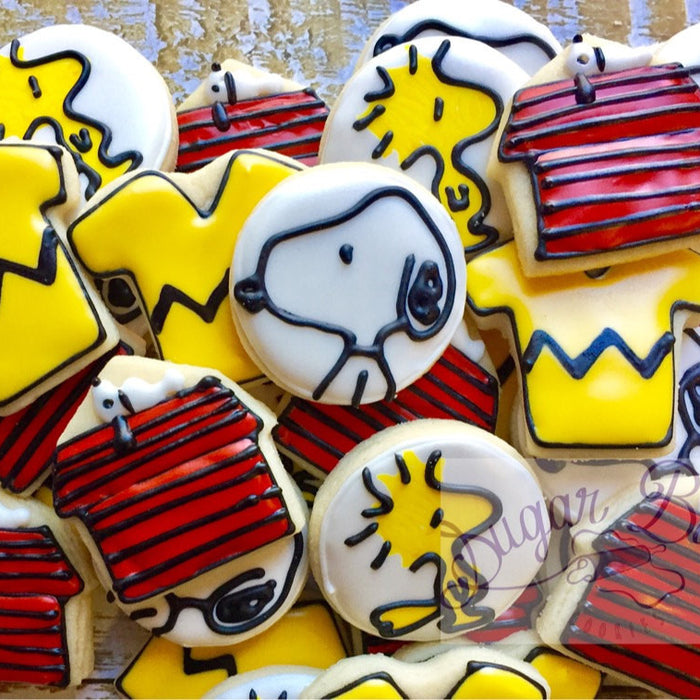 Mini Charlie Brown, Snoopy, Woodstock Birthday Party Sugar Cookies