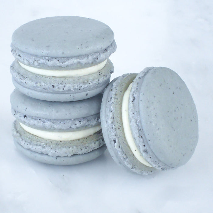 Earl Grey French Macarons Birthday Party Bridal Shower TheIcedSugarCookie.com Splendid Sweet Shoppe