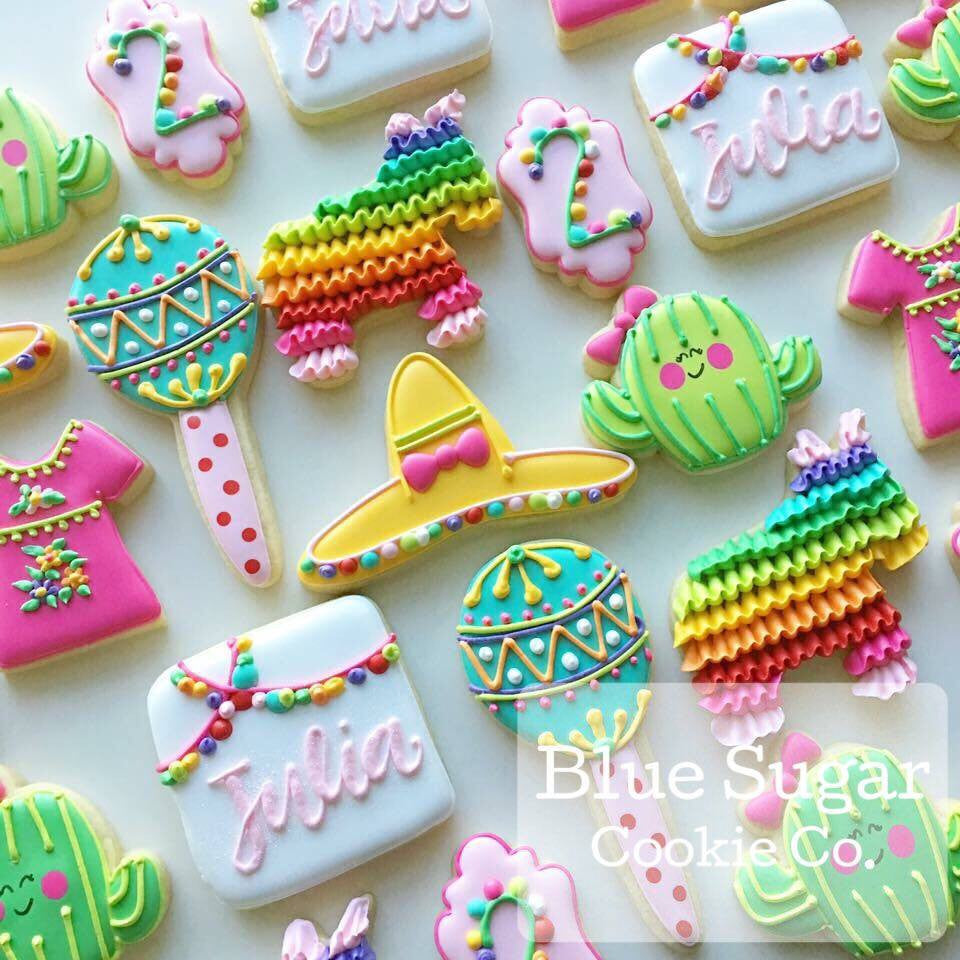 Fiesta Birthday Party Sugar Cookies
