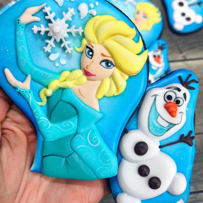 Frozen Elsa And Olaf Birthday Party Iced Sugar Cookies by Tale Cookies | TheIcedSugarCookie.com