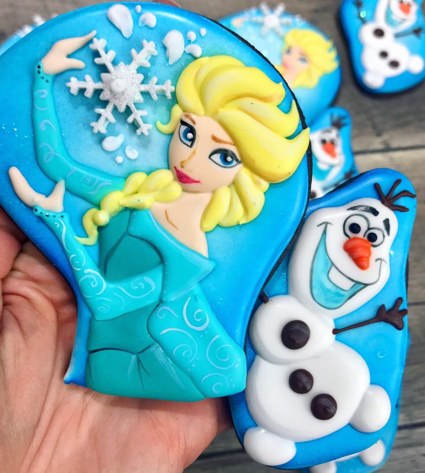 Frozen Elsa And Olaf Birthday Party Iced Sugar Cookies by Tale Cookies | TheIcedSugarCookie.com