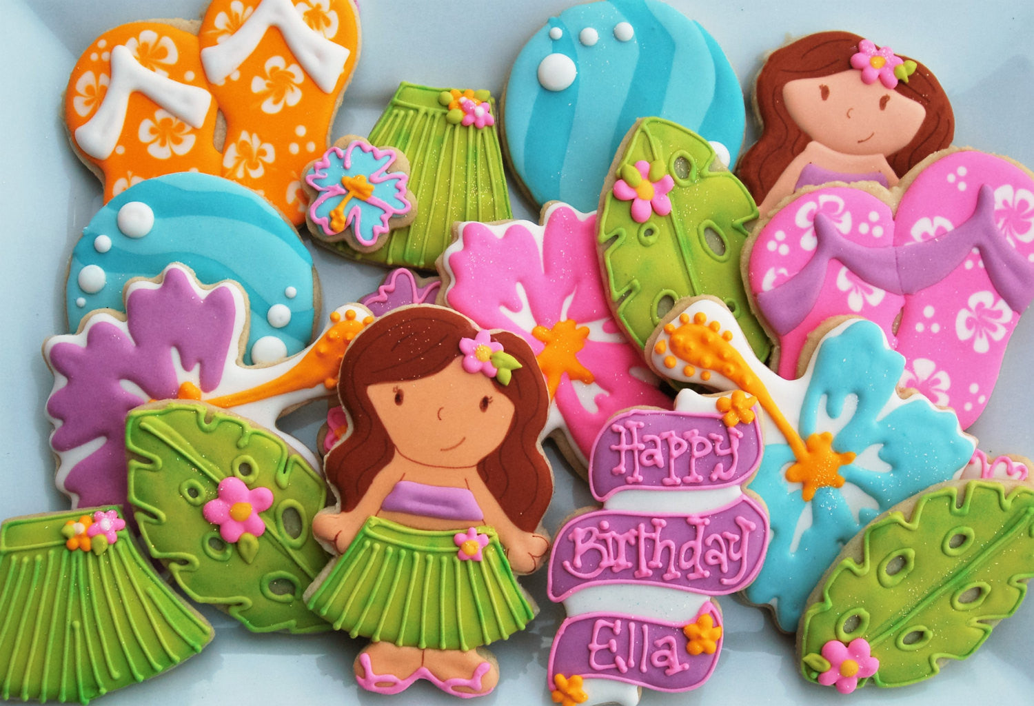 Hula Girls Birthday Party Sugar Cookies