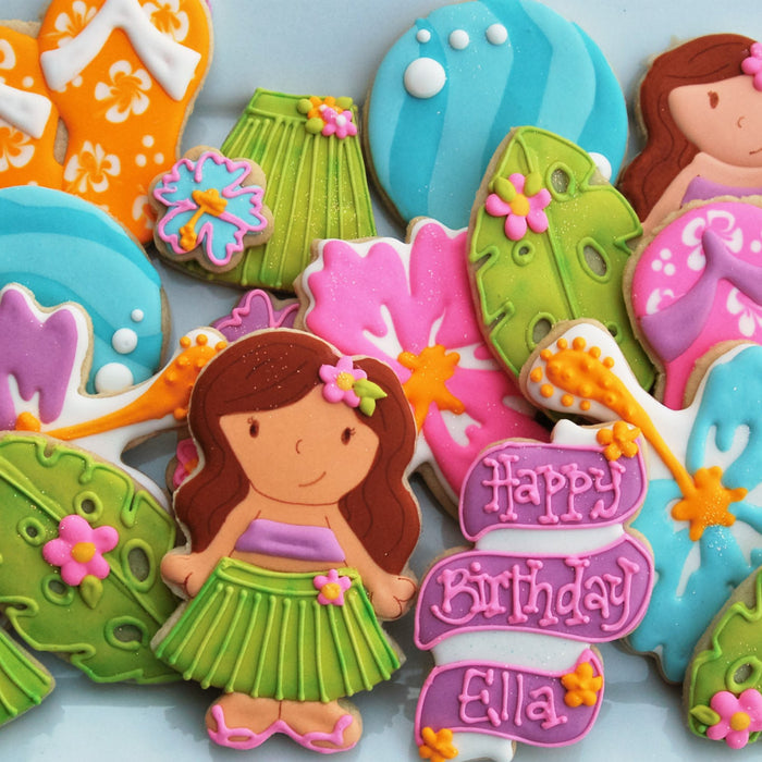 Hula Girls Birthday Party Sugar Cookies
