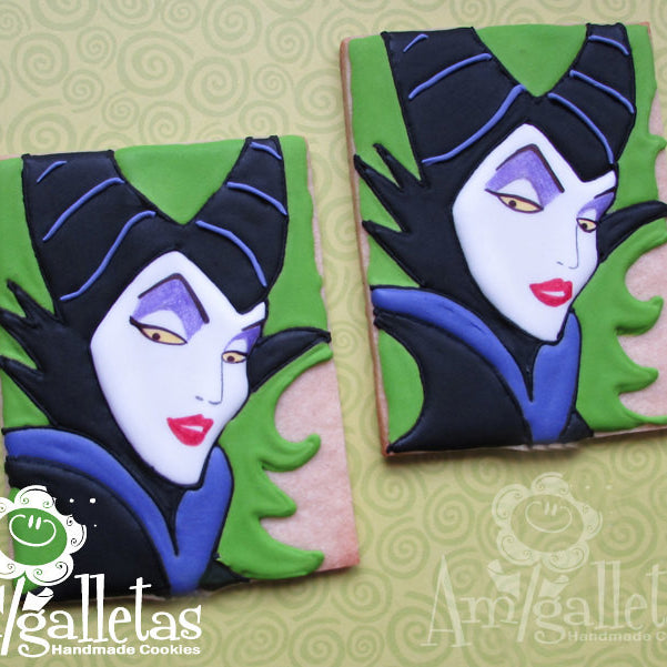 Maleficent Birthday Party Sugar Cookies TheIcedSugarCookie.com Amigalletas