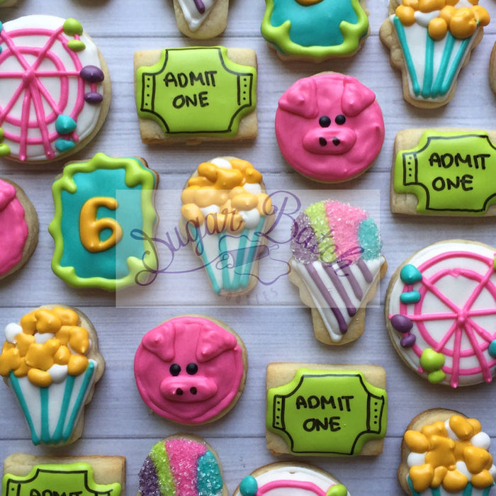 Fair Themed Birthday Party Sugar Cookies TheIcedSugarCookie.com Sugar Batch Cookies
