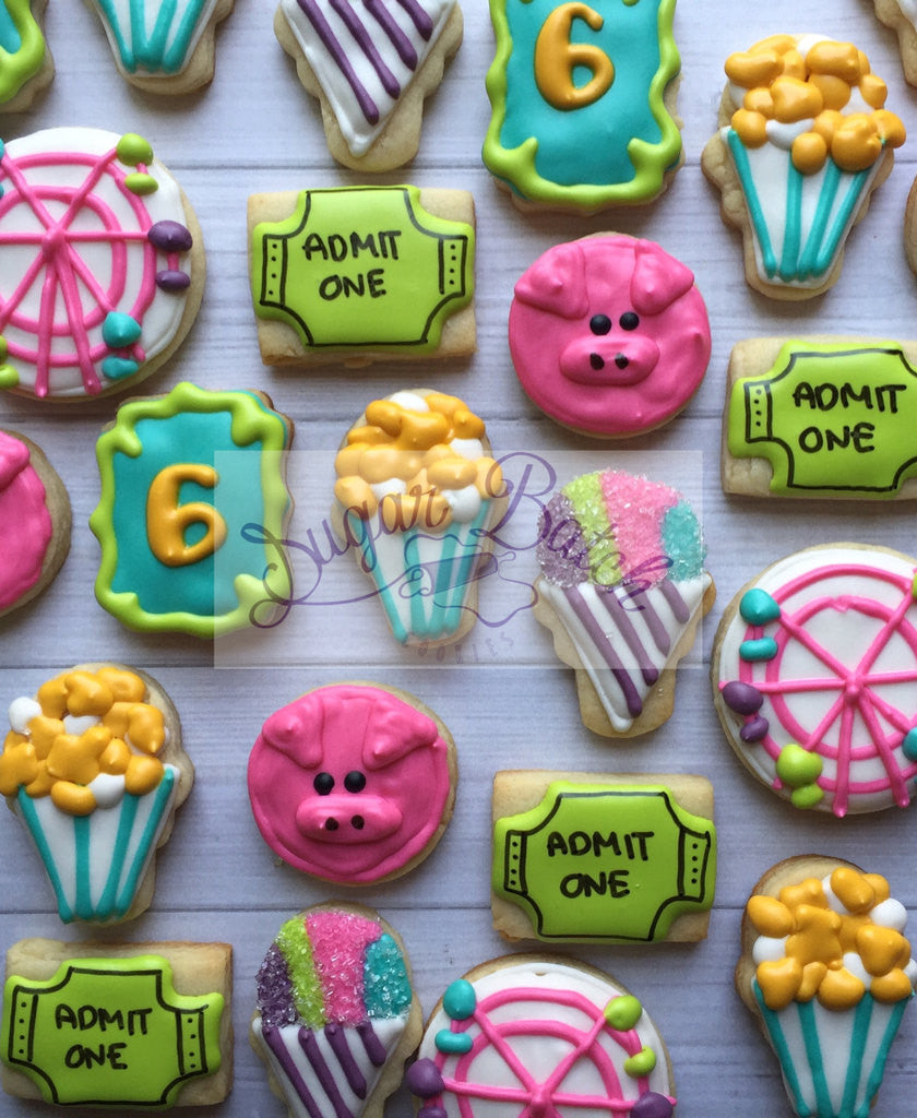 Fair Themed Birthday Party Sugar Cookies TheIcedSugarCookie.com Sugar Batch Cookies