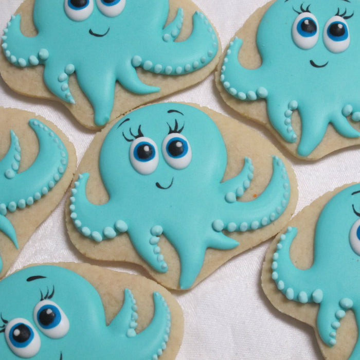 Octopus Birthday Party Cookies. Mermaid Under The Sea Party Cookies. TheIcedSugarCookie.com Marta's Cakes and Cookies