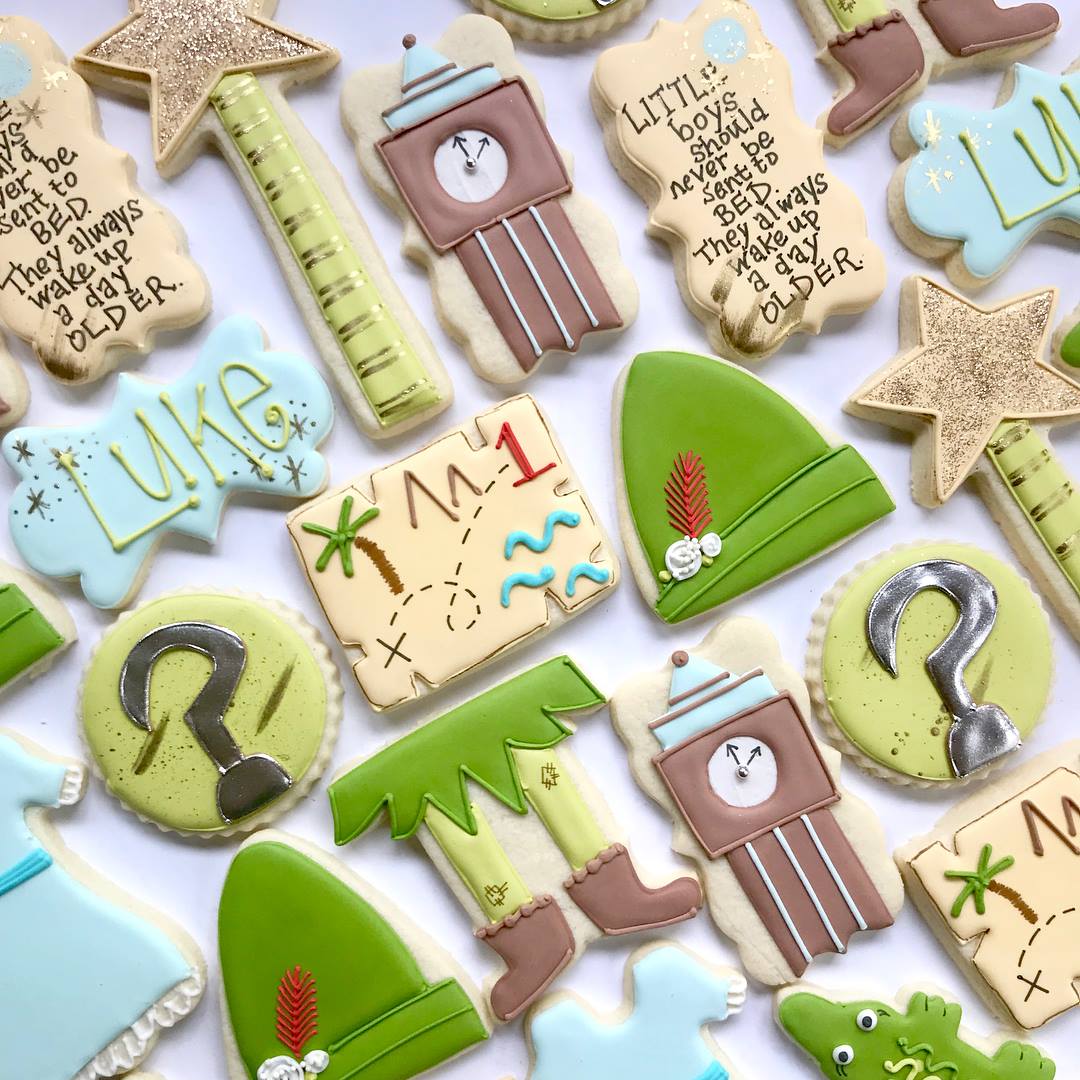 Peter Pan Birthday Party Iced Sugar Cookies