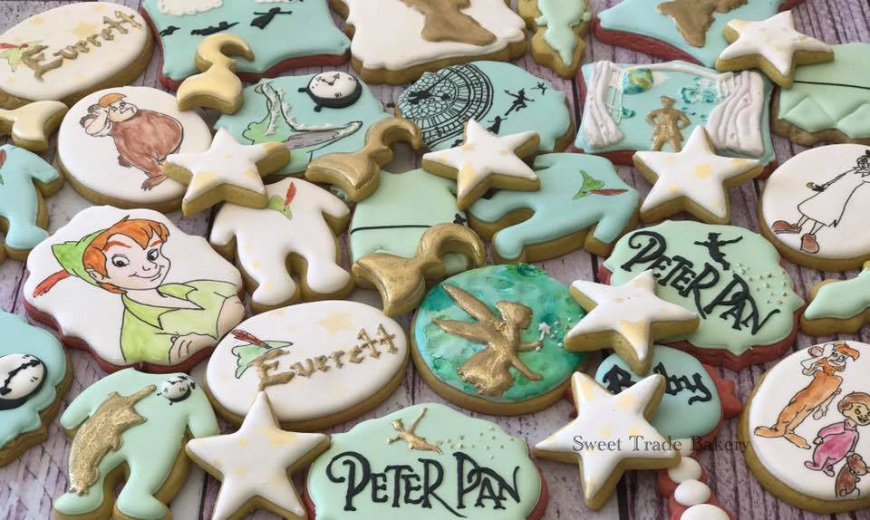 Peter Pan Baby Shower Sugar Cookies TheIcedSugarCookie.com Sweet Trade Bakery