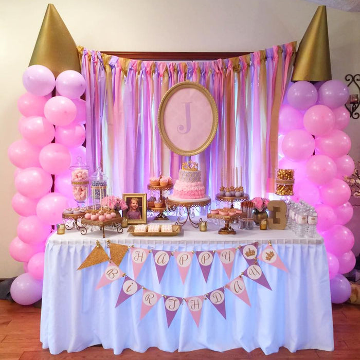 Pink And Gold Princess Birthday Party TheIcedSugarCookie.com Jamie's Cake Pops And Creative Events