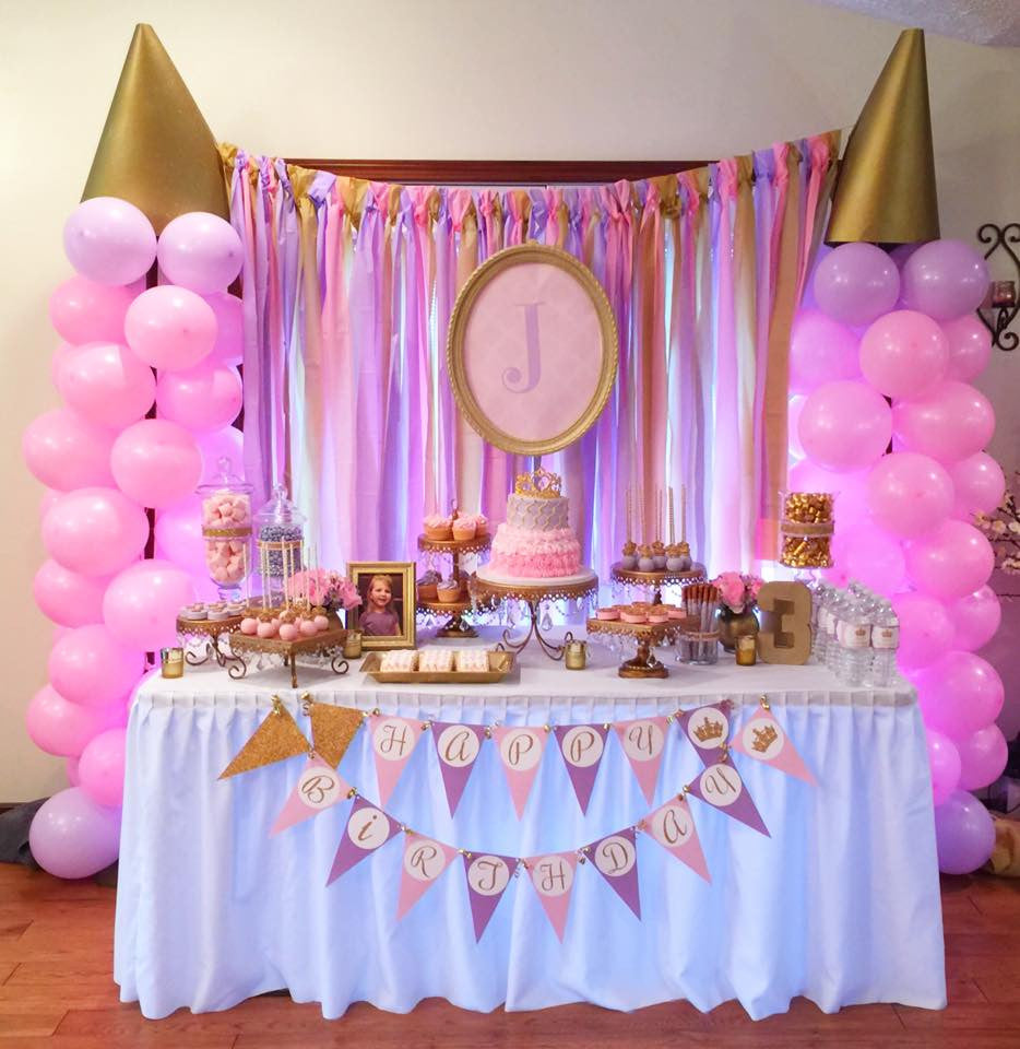 Pink And Gold Princess Birthday Party TheIcedSugarCookie.com Jamie's Cake Pops And Creative Events