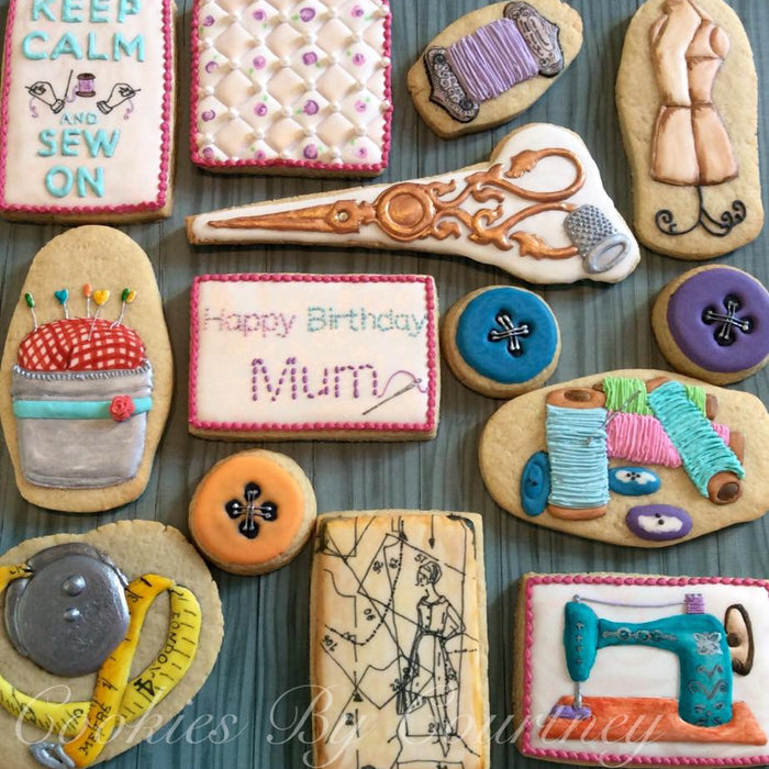 Sewing Sugar Cookies "Keep Calm And Sew On" TheIcedSugarCookie.com Cookies By Courtney
