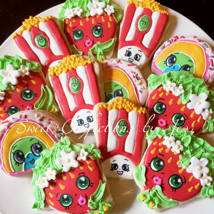Shopkins Birthday Party Sugar Cookies TheIcedSugarCookie.com Sweet Confections Jess