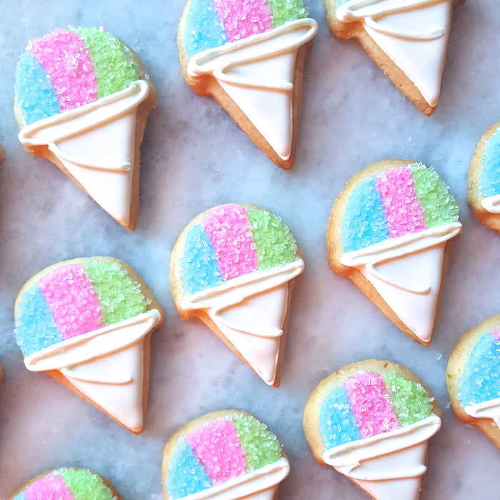 Snow Cone Birthday Party Sugar Cookies TheIcedSugarCookie.com Merci Bakery