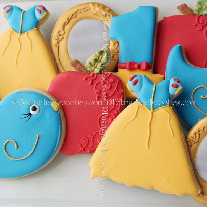 Snow White Birthday Party Sugar Cookies TheIcedSugarCookie.com Baking In Heels