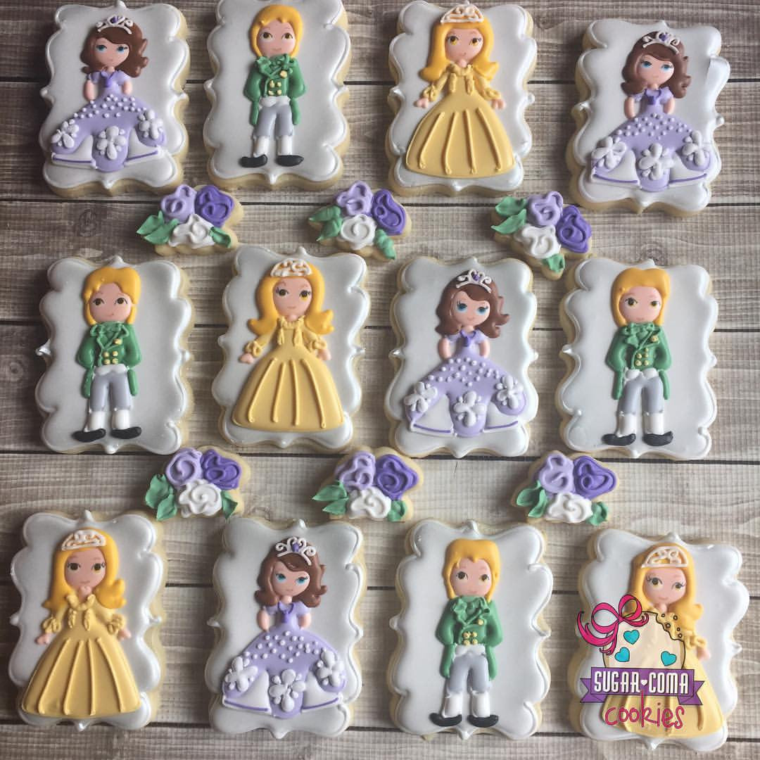 Sofia The First Birthday Party Sugar Cookies TheIcedSugarCookie.com Sugar Coma Cookies