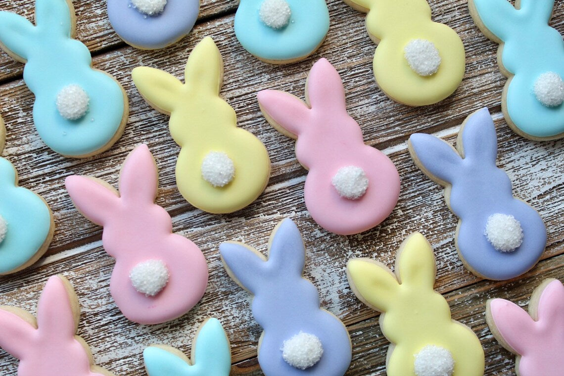 Pastel MINI Easter Bunny Cottontail Iced Sugar Cookies