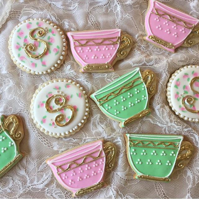 Fancy Tea Party Birthday Party Sugar Cookies
