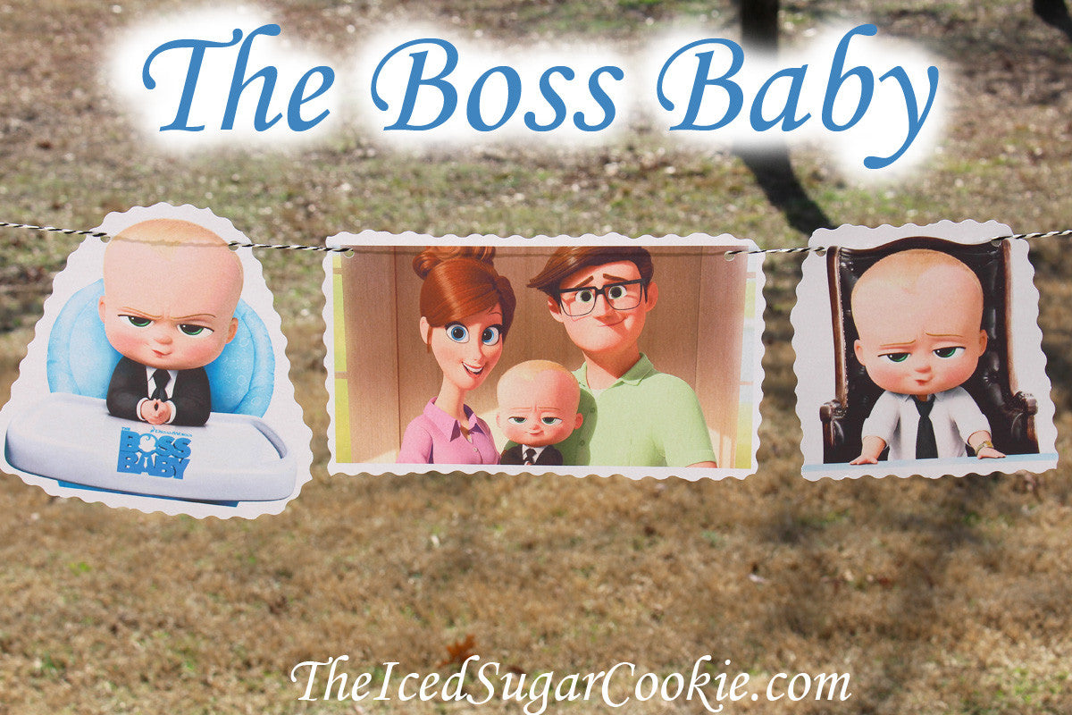 The Boss Baby Birthday Party DIY Idea Flag Hanging Banner-Baby Templeton, Mr And Mrs Templeton