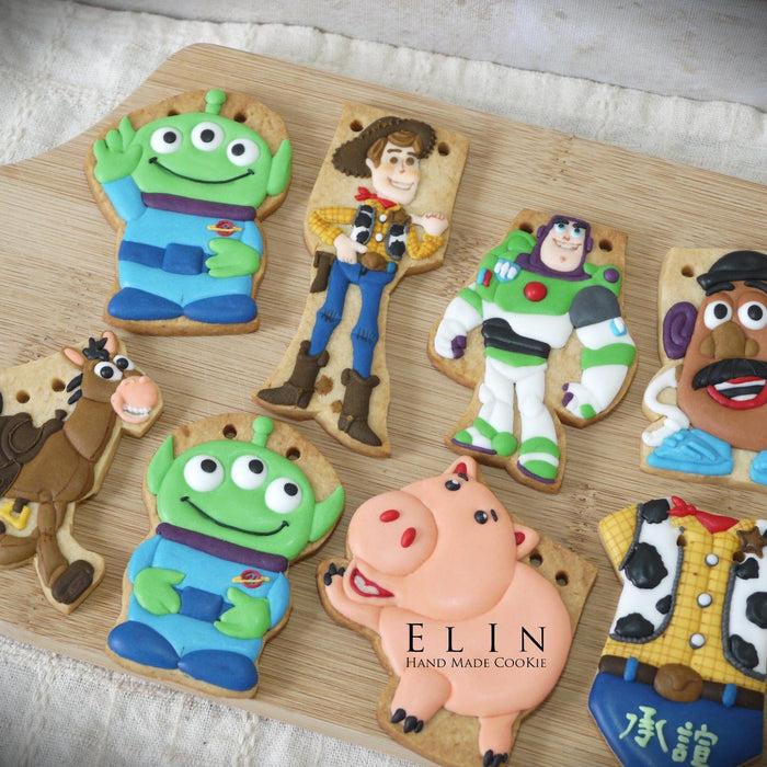 Toy Story Birthday Party Sugar Cookies-Buzz Lightyear, Woody, Hamm, Mr. Potato Head, Bullseye, Aliens TheIcedSugarCookie.com Elin's Cookies
