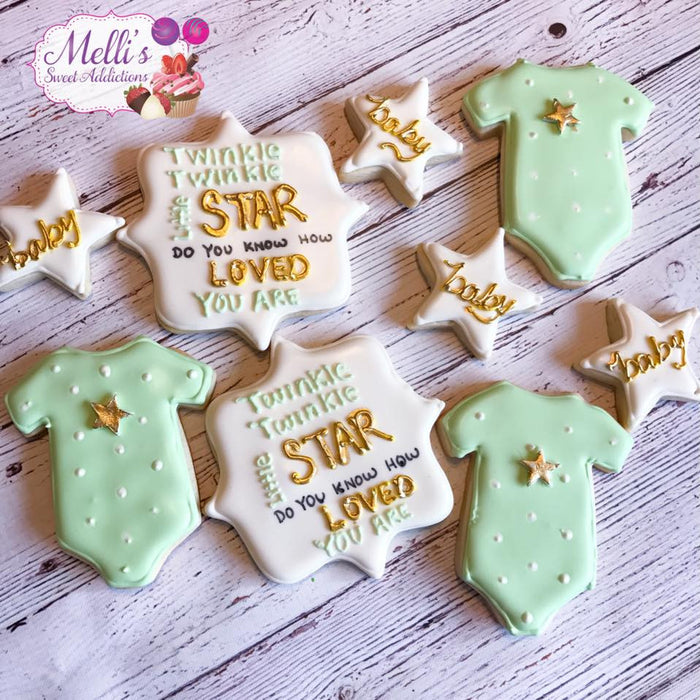 Mint And Gold Twinkle Twinkle Little Star Sugar Cookies, Oreos, Pretzels & Cake Pops
