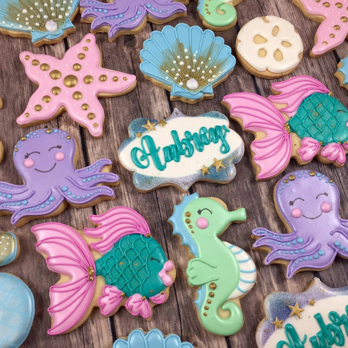 Under The Sea Sugar Cookies-Seahorse, Octopus, Fish, Sand Dollar, Shells
