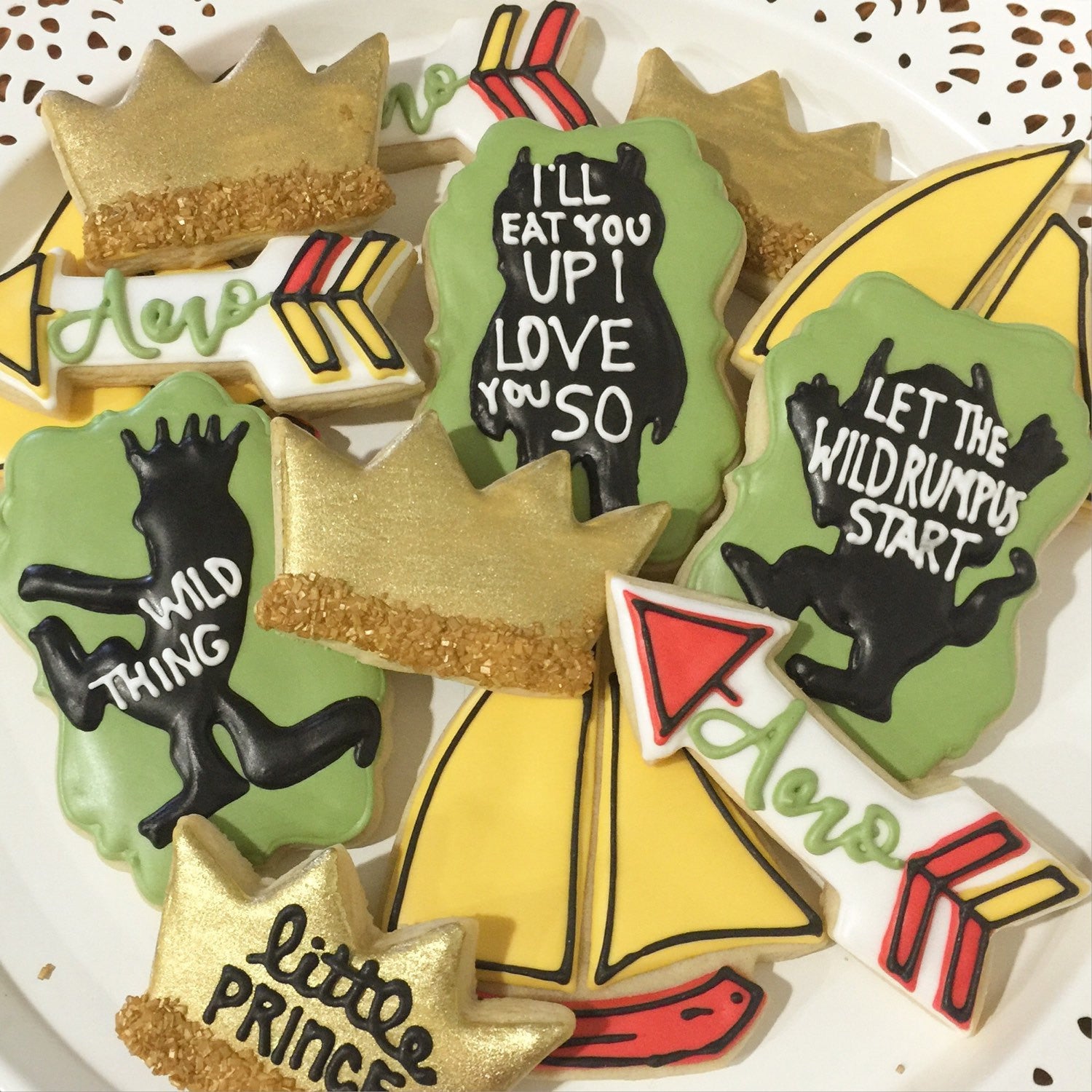 Where The Wild Things Are Birthday Party Sugar Cookies TheIcedSugarCookie.com Little Prince Cookies