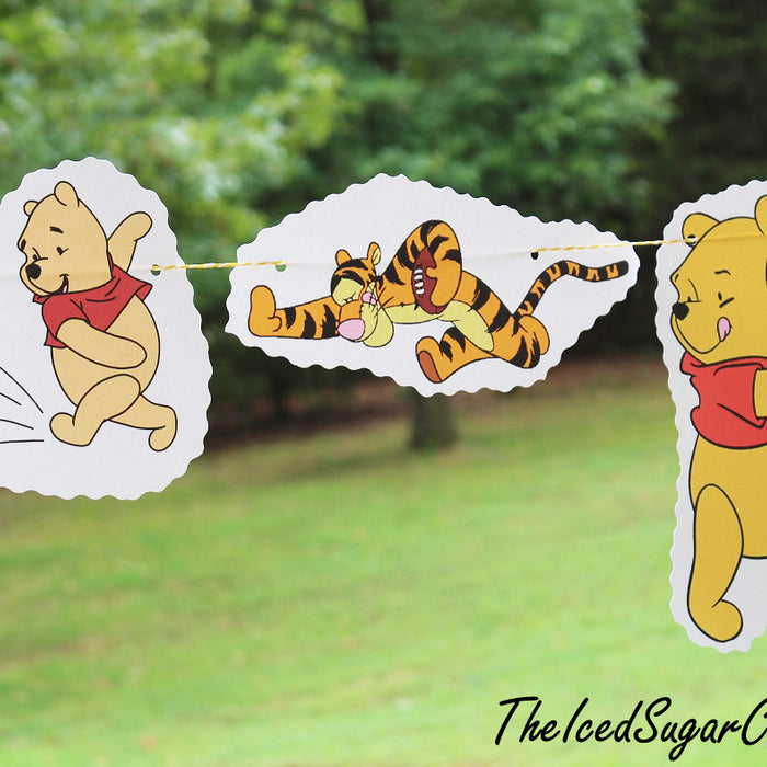Winnie The Pooh, Tigger, Piglet Palying Football Flag Hanging Banner DIY Ideas