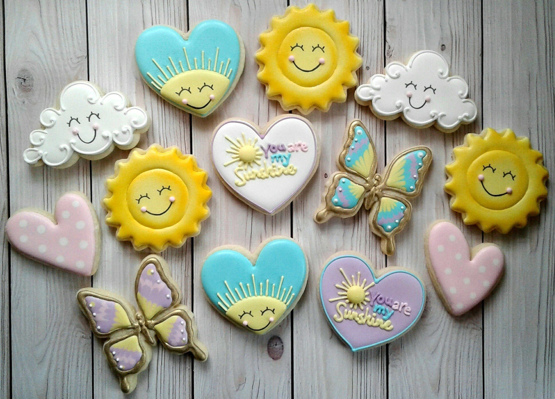 You Are My Sunshine Birthday Party Sugar Cookies