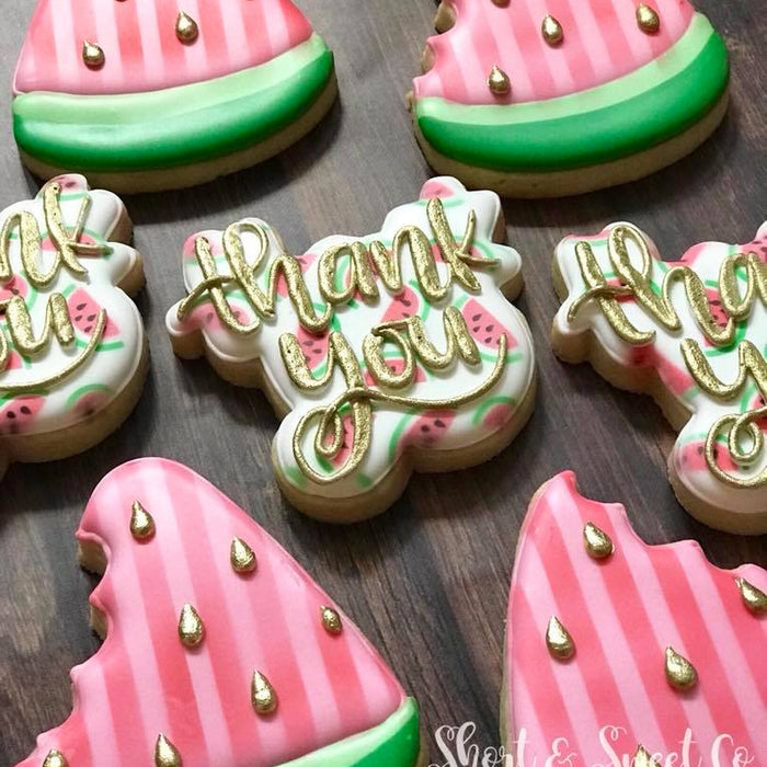 You're One In A Melon "Thank You" Watermelon Iced Sugar Cookies