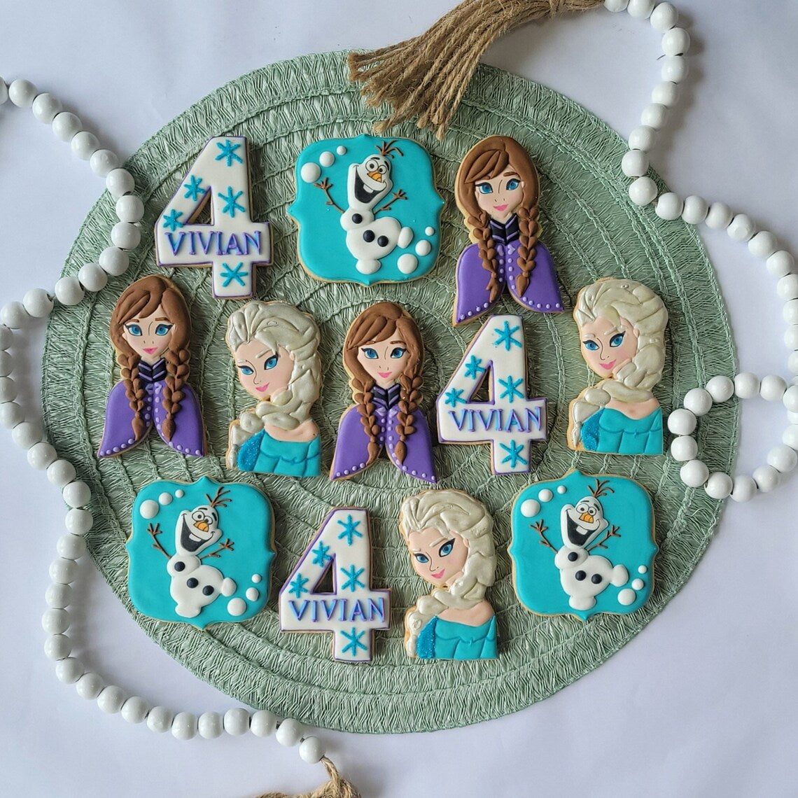 Frozen Iced Sugar Cookies, Olaf, Elsa, Anna