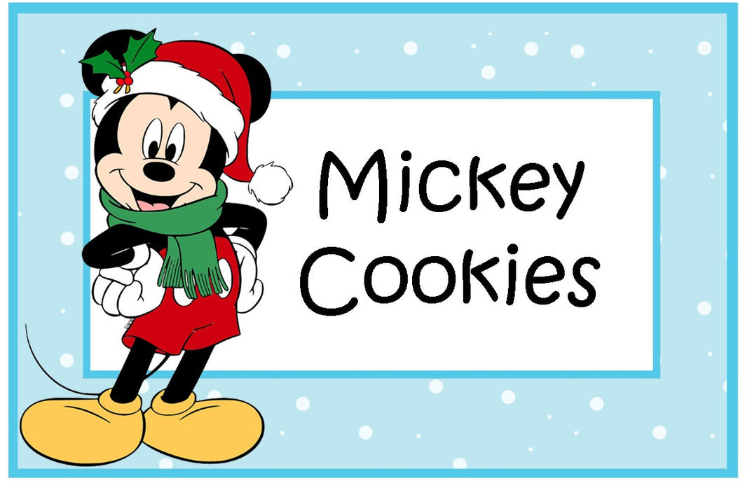 Christmas Mickey Mouse Food Cards Free Printable digital download by The Iced Sugar Cookie