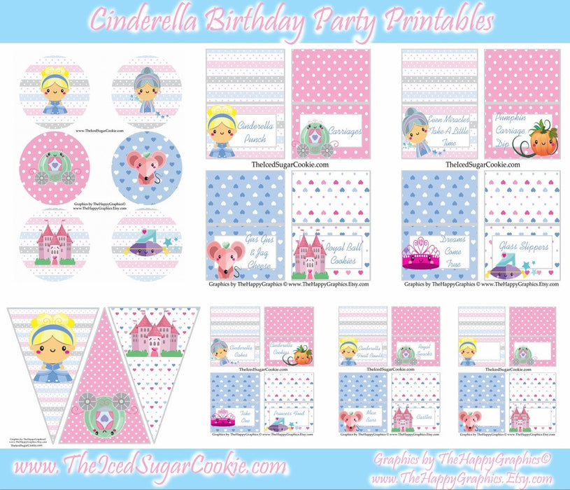 Cinderella Food Label Tent Cards Digital Download by The Iced Sugar Cookie TheIcedSugarCookie.com