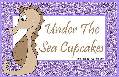 Printable Digital Download Mermaid Food Label Cards by The Iced Sugar Cookie | Seahorse, Crab, Mermaid, Jellyfish