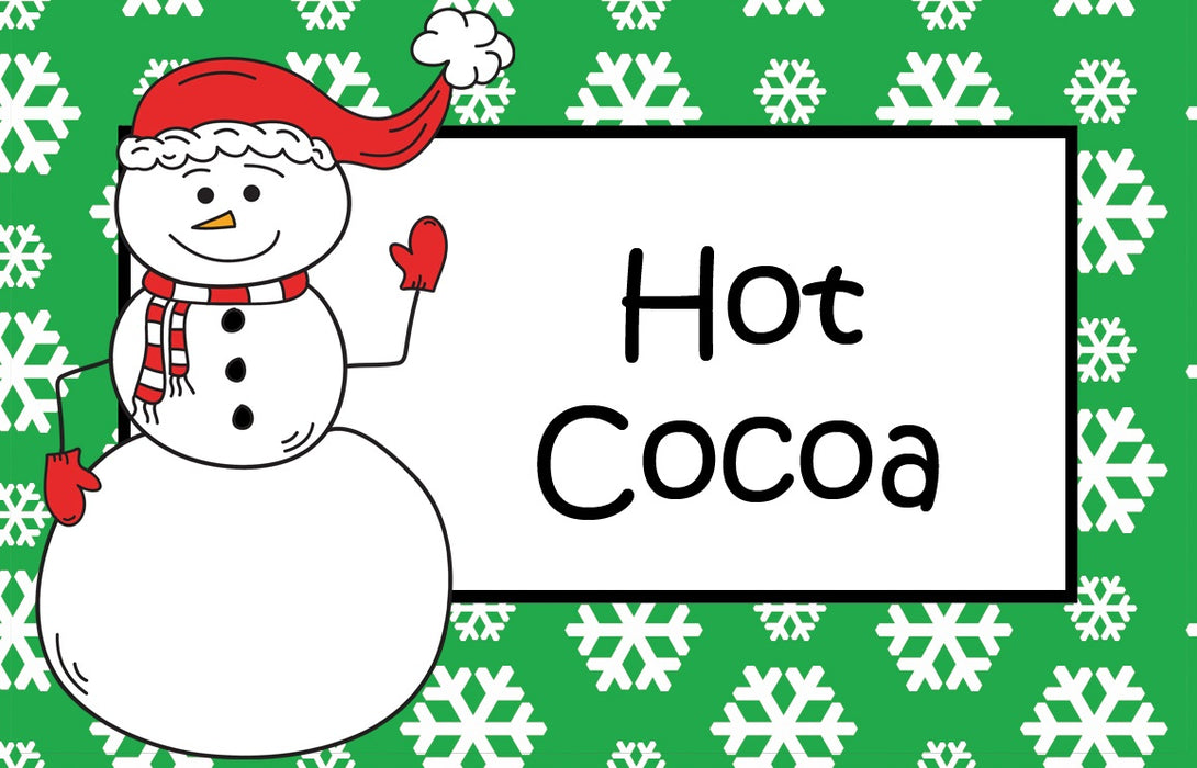 Christmas Snowman Food Cards. Digital Download Printables