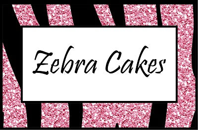 Printable Pink Glitter Zebra Food Cards | Digital Download