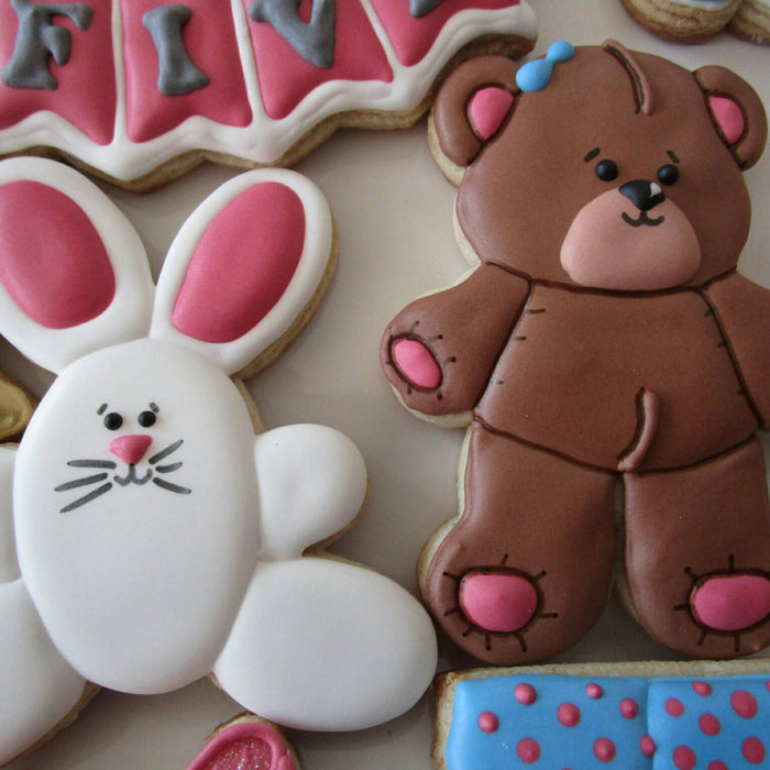 Stars, Moons, Teddy Bears and Bunnies Pajama Party Sugar Cookies