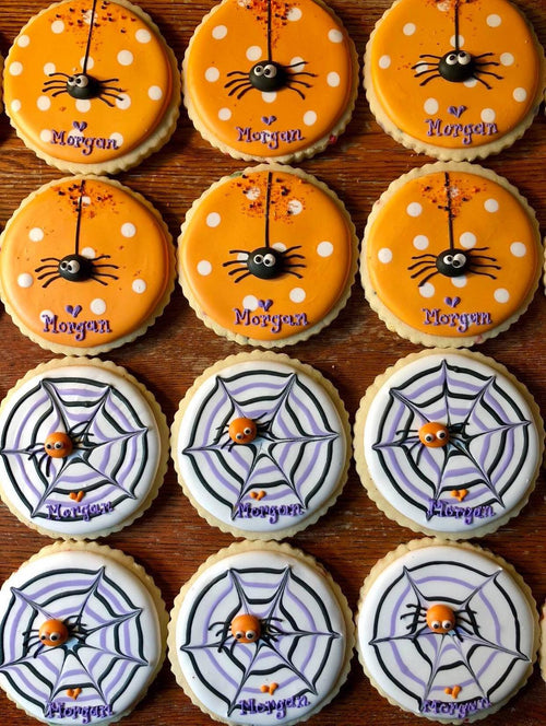 Spider Web Halloween Iced Sugar Cookies created by "Little Birdie Parties" featured on TheIcedSugarCookie.com