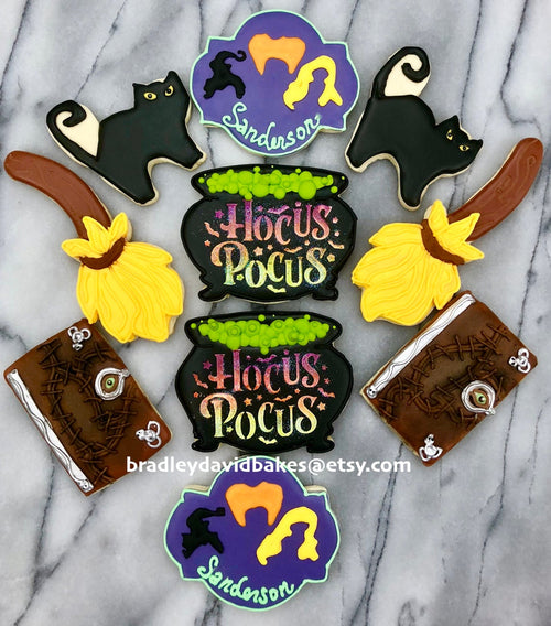 Hocus Pocus Halloween Iced Sugar Cookies by Bradley David Bakes on TheIcedSugarCookie.com