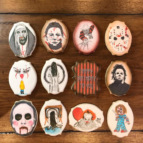 Horror Movies Halloween Iced Sugar Cookies