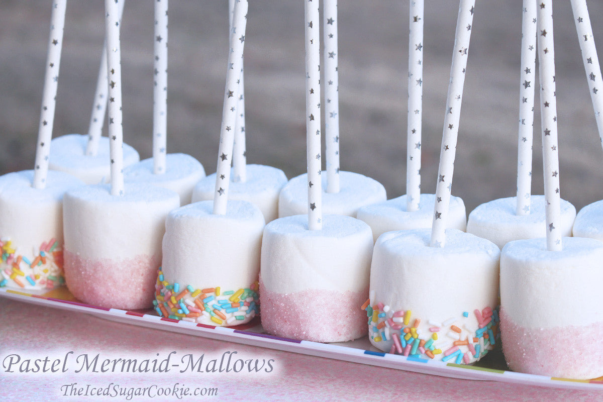Pastel Mermaid Mallows -Mermaid Birthday Party Food Idea-Mermaid Snack ...